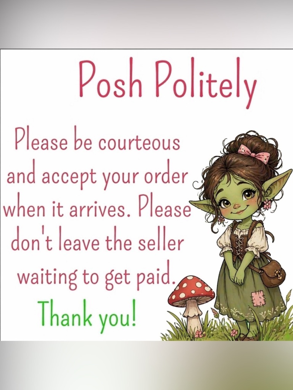 Posh Politely and Accept Your Packages